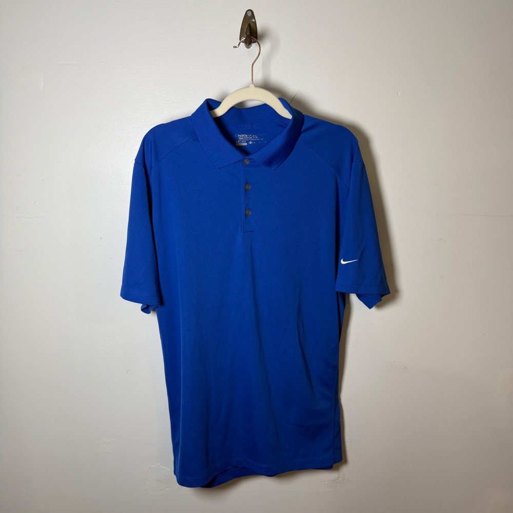 Nike Golf Tour Performance Polo‎ Shirt Mens XL Royal Blue Dri-FIT Short Sleeve
